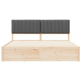 Bed Frame with Upholstered Headboard Dark Grey 180 x 200 cm