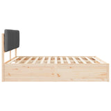 Bed Frame with Upholstered Headboard Dark Grey 180 x 200 cm - 45-Degree Angle