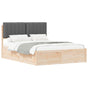 Bed Frame with Upholstered Headboard Dark Grey 135 x 190 cm