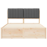 Bed Frame with Upholstered Headboard Dark Grey 135 x 190 cm - Top-Down View