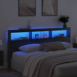 Headboard Black Oak 200 x 17 x 102 cm Engineered Wood - Top-Down View