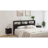 Headboard Black Oak 200 x 17 x 102 cm Engineered Wood