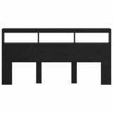 Headboard Black Oak 200 x 17 x 102 cm Engineered Wood - Rear View
