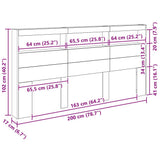 Headboard Black Oak 200 x 17 x 102 cm Engineered Wood