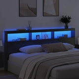 Headboard Black Oak 220 x 17 x 102 cm Engineered Wood - Top-Down View