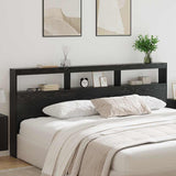 Headboard Black Oak 220 x 17 x 102 cm Engineered Wood