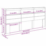 Headboard Black Oak 220 x 17 x 102 cm Engineered Wood - Extra Image