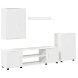 TV Cabinet Set White Engineered wood - Front View