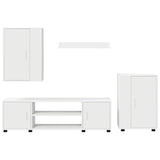 4 Piece TV Cabinet Set Wall-mounted White Engineered wood - Extra Image