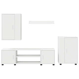 TV Cabinet Set White Engineered wood