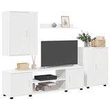 TV Cabinet Set White Engineered wood - Side View