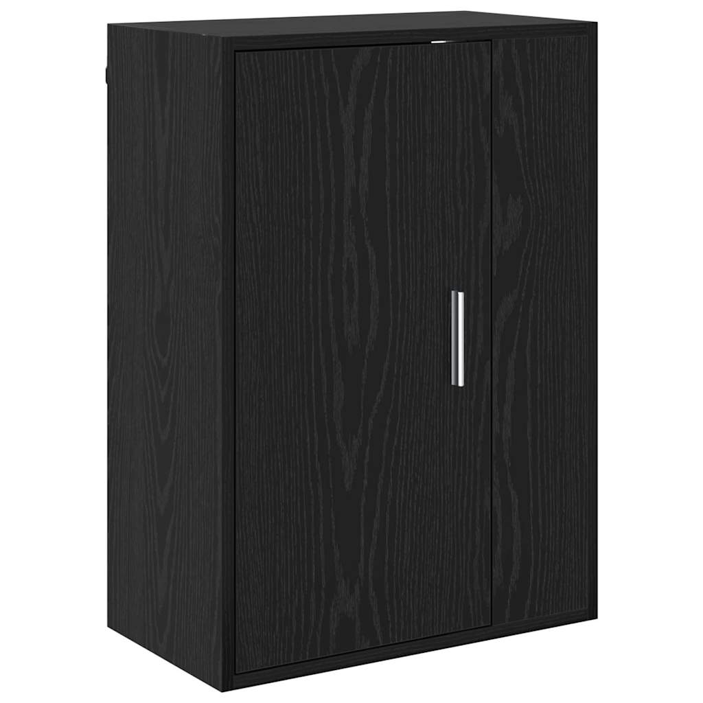 4 Piece TV Cabinet Set Wall-mounted Black oak Engineered wood