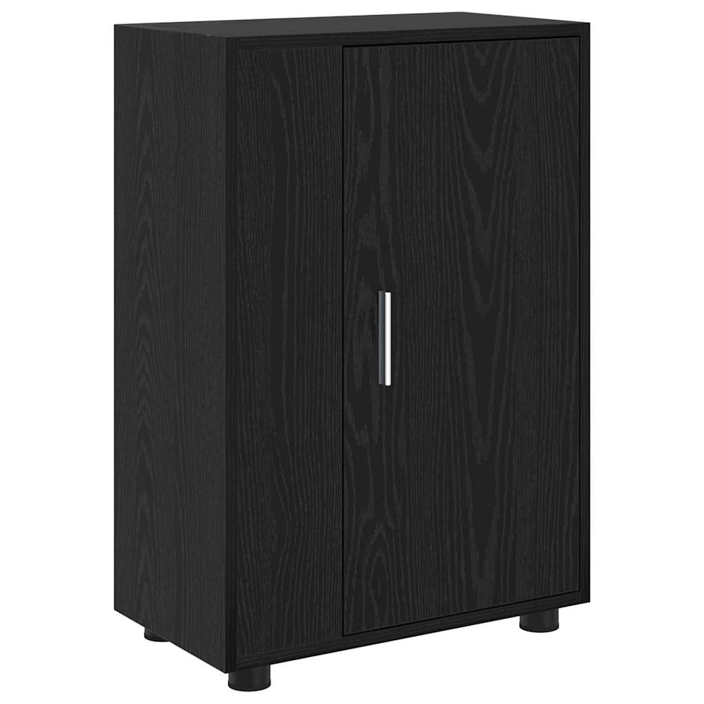 4 Piece TV Cabinet Set Wall-mounted Black oak Engineered wood