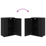 TV Cabinet Set Black Oak Engineered wood