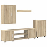 TV Cabinet Set Sonoma Oak Engineered wood - Front View