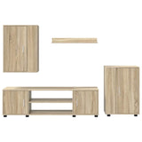 4 Piece TV Cabinet Set Wall-mounted Sonoma oak Engineered wood - Extra Image