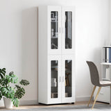 Highboard FLORIN 60 x 35 x 182 cm White Engineered Wood - Top-Down View