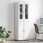 Highboard FLORIN 60 x 35 x 182 cm White Engineered Wood