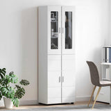 Highboard FLORIN 60 x 35 x 182 cm White Engineered Wood - Top-Down View