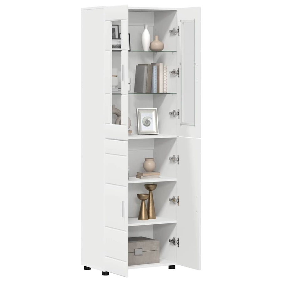 Highboard FLORIN 60 x 35 x 182 cm White Engineered Wood