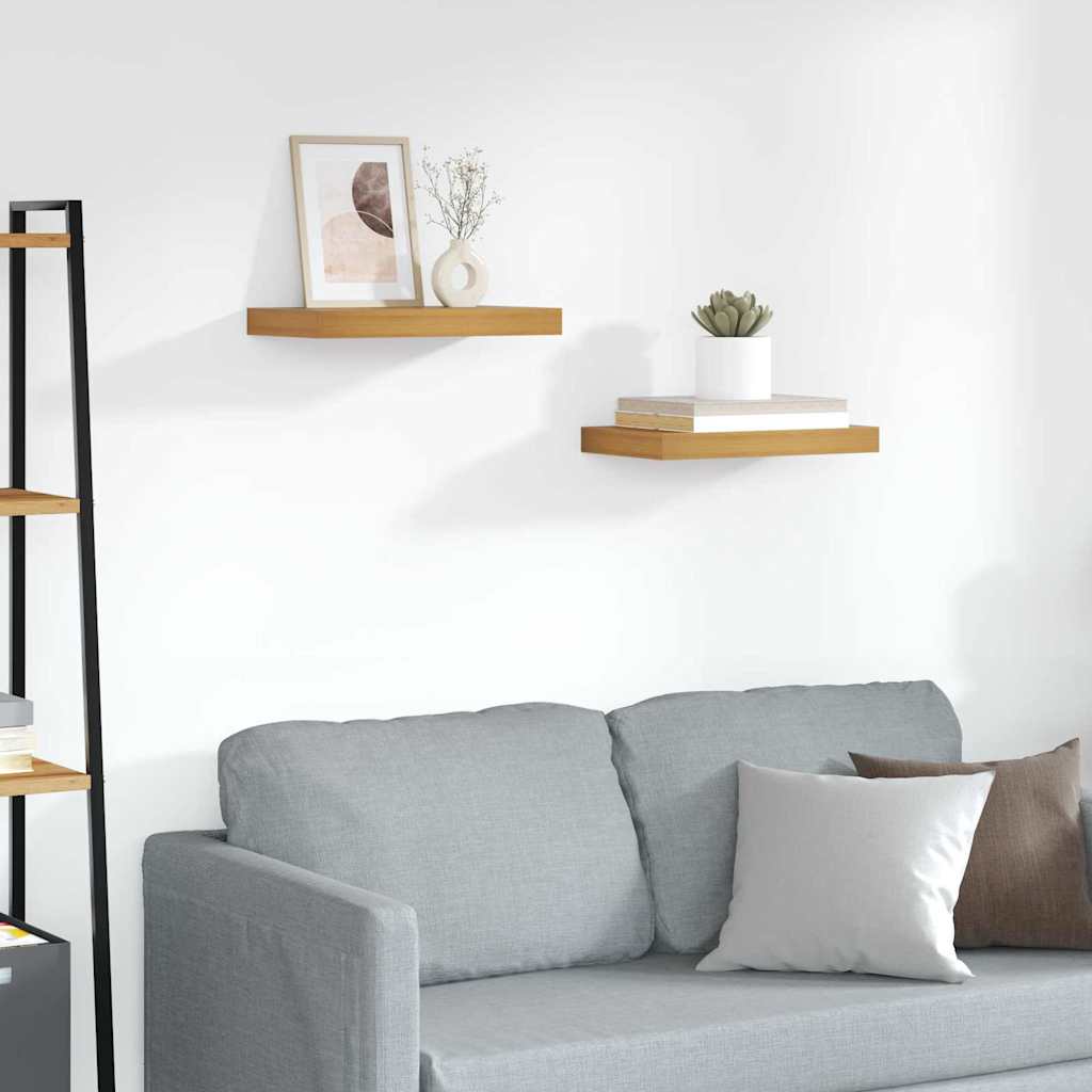 Wall Shelf 2 pcs Brown 40 x 23.5 x 3.8 cm Engineered Wood