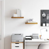Wall Shelf 2 pcs Brown 40 x 23.5 x 3.8 cm Engineered Wood - Top-Down View