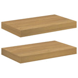 Wall Shelf 2 pcs Brown 40 x 23.5 x 3.8 cm Engineered Wood - Front View