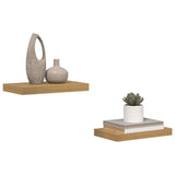 Wall Shelf 2 pcs Brown 40 x 23.5 x 3.8 cm Engineered Wood - Side View