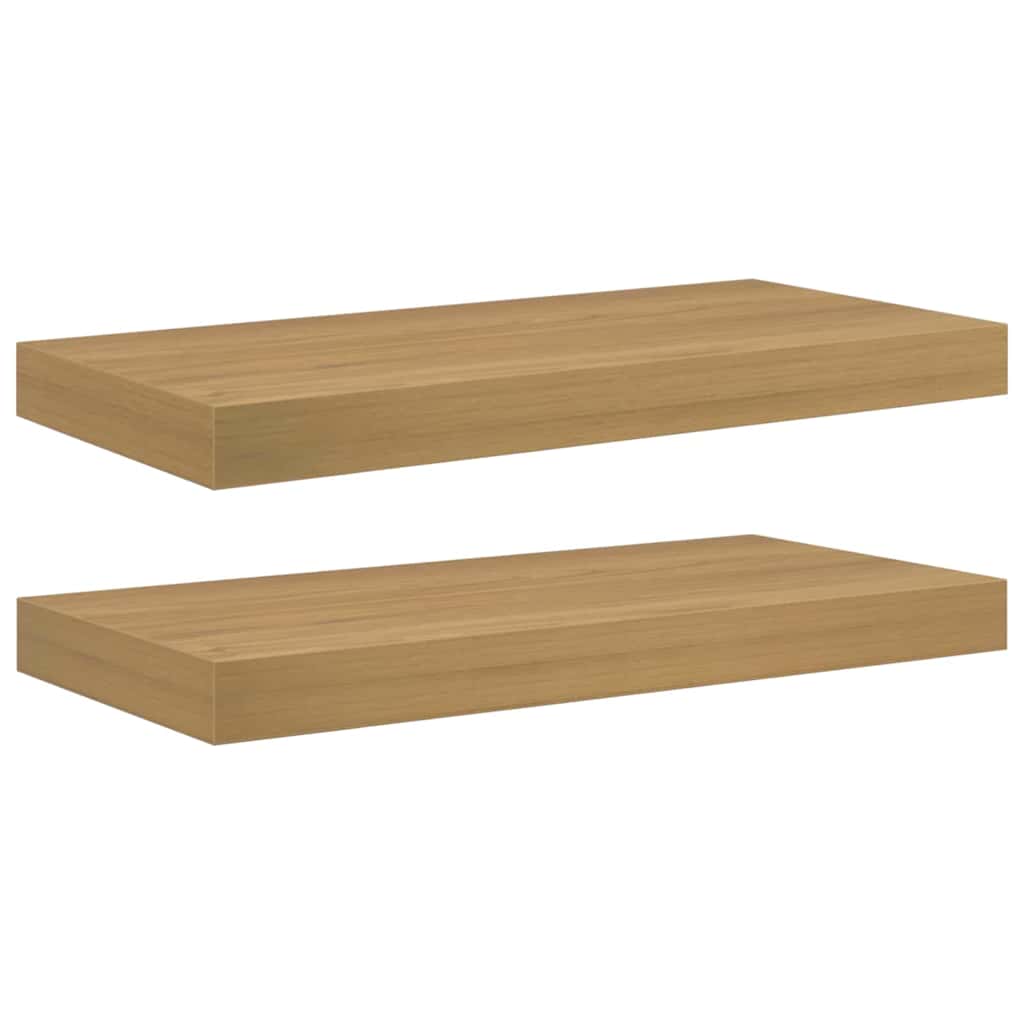 Wall Shelf 2 pcs Brown 50 x 23.5 x 3.8 cm Engineered Wood