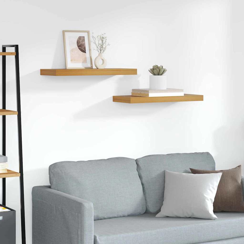 Wall Shelf 2 pcs Brown 60 x 23,5 x 3,8 cm Engineered Wood