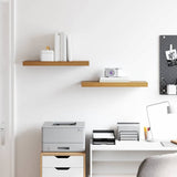 Wall Shelf 2 pcs Brown 60 x 23,5 x 3,8 cm Engineered Wood - Top-Down View