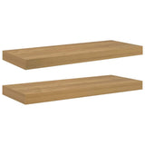 Wall Shelf 2 pcs Brown 60 x 23,5 x 3,8 cm Engineered Wood - Front View