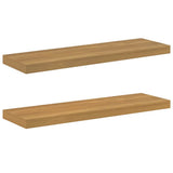 Wall Shelf 2 pcs Brown 80 x 23,5 x 3,8 cm Engineered Wood - Front View