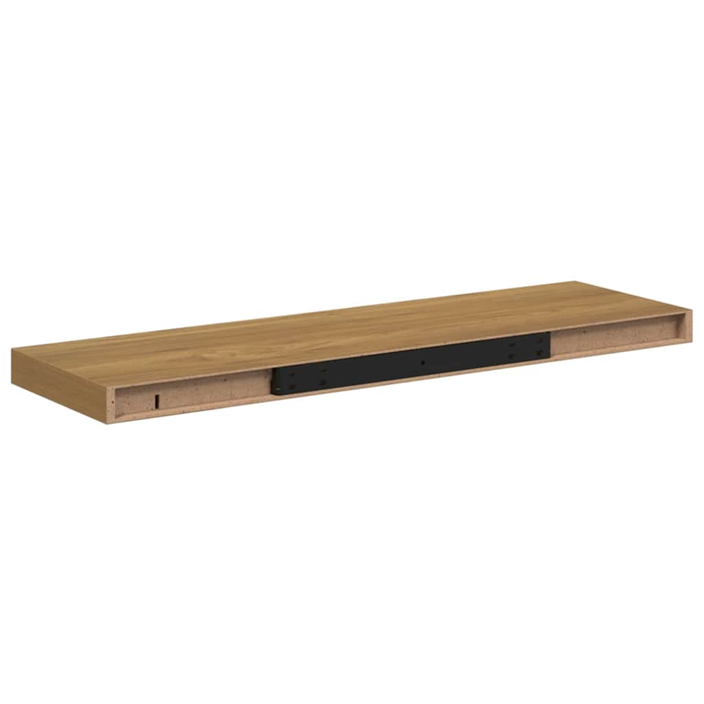 Wall Shelf 2 pcs Brown 80 x 23,5 x 3,8 cm Engineered Wood