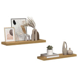 Wall Shelf 2 pcs Brown 80 x 23,5 x 3,8 cm Engineered Wood