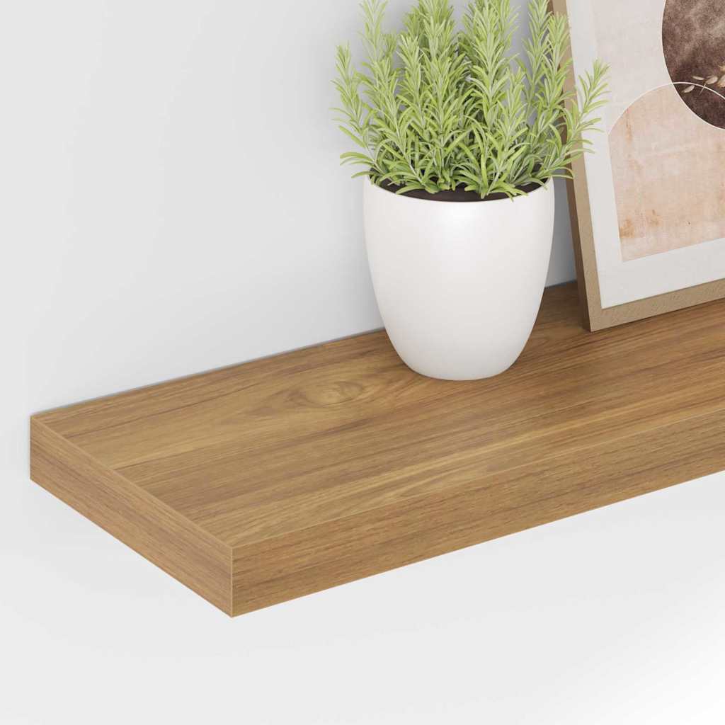Wall Shelf 2 pcs Brown 90 x 23,5 x 3,8 cm Engineered Wood