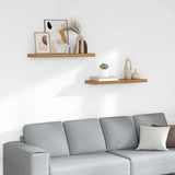 Wall Shelf 2 pcs Brown 90 x 23,5 x 3,8 cm Engineered Wood