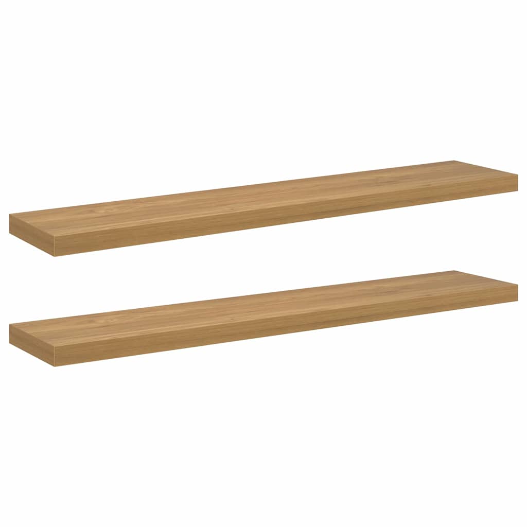 Wall Shelf 2 pcs Brown 120 x 23,5 x 3,8 cm Engineered Wood