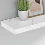 Wall Shelf 2 pcs White Marble 50 x 23.5 x 3.8 cm