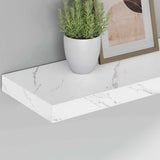 Wall Shelf 2 pcs White Marble 50 x 23.5 x 3.8 cm - 45-Degree Angle