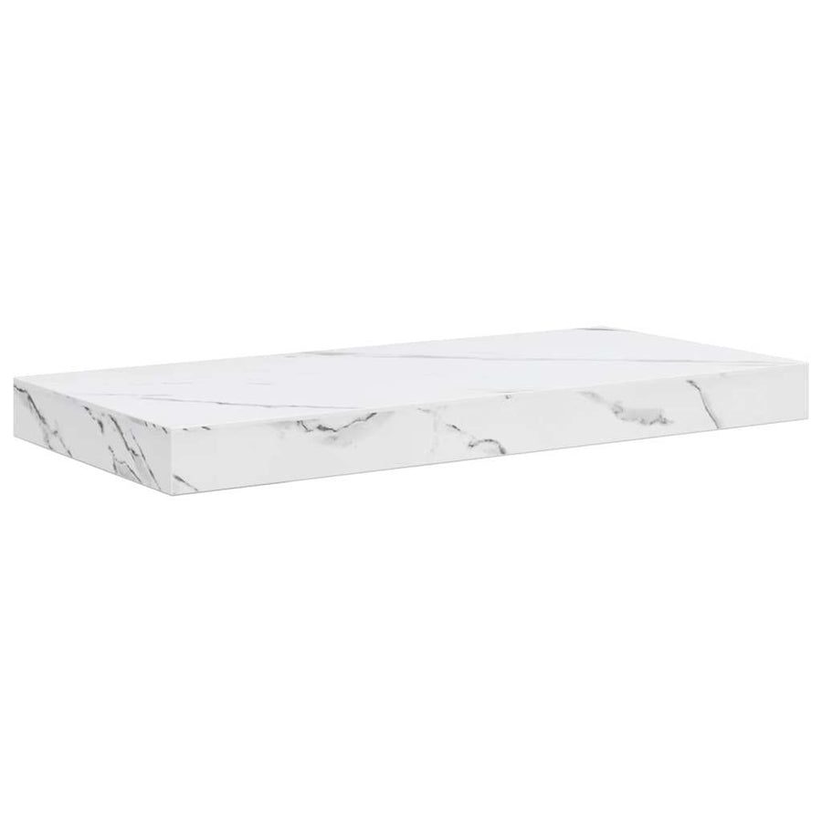 Wall Shelf 2 pcs White Marble 50 x 23.5 x 3.8 cm