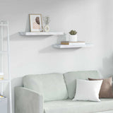 Wall Shelf 2 pcs White Marble 60 x 23,5 x 3,8 cm