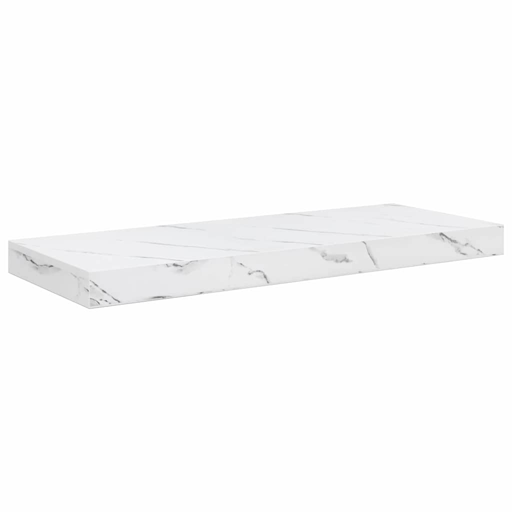 Wall Shelf 2 pcs White Marble 60 x 23,5 x 3,8 cm