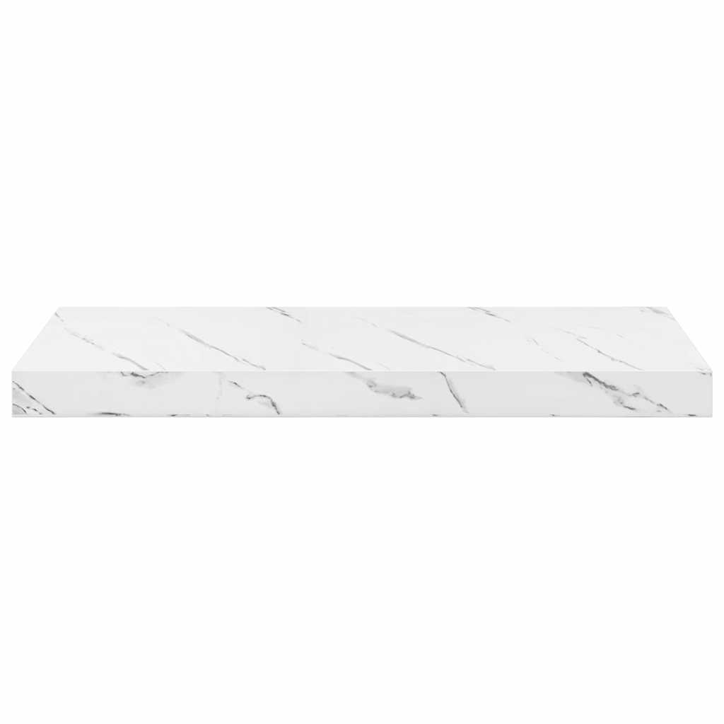 Wall Shelf 2 pcs White Marble 60 x 23,5 x 3,8 cm