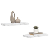 Wall Shelf 2 pcs White Marble 60 x 23,5 x 3,8 cm