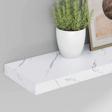 Wall Shelf 2 pcs White Marble 80 x 23,5 x 3,8 cm