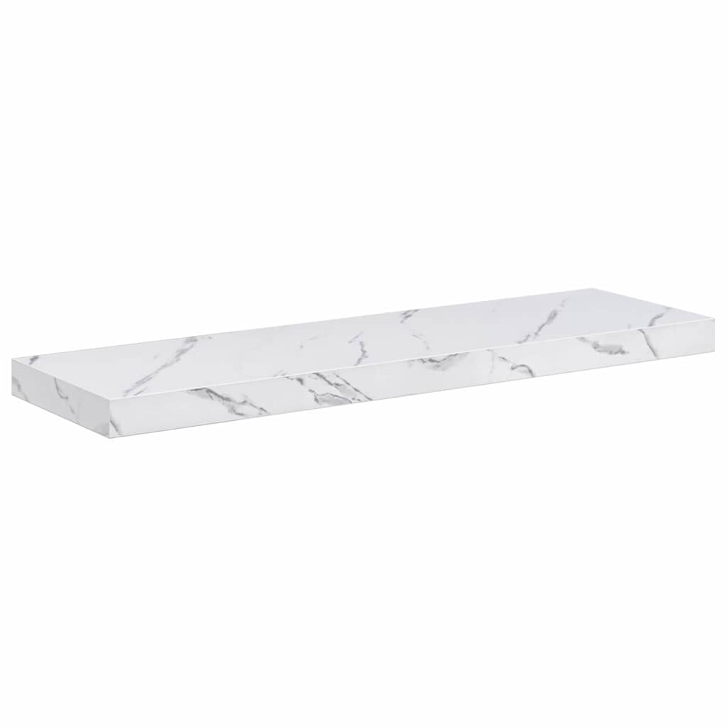 Wall Shelf 2 pcs White Marble 80 x 23,5 x 3,8 cm