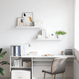 Wall Shelf 2 pcs White Marble 90 x 23,5 x 3,8 cm