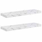 Wall Shelf 2 pcs White Marble 90 x 23,5 x 3,8 cm
