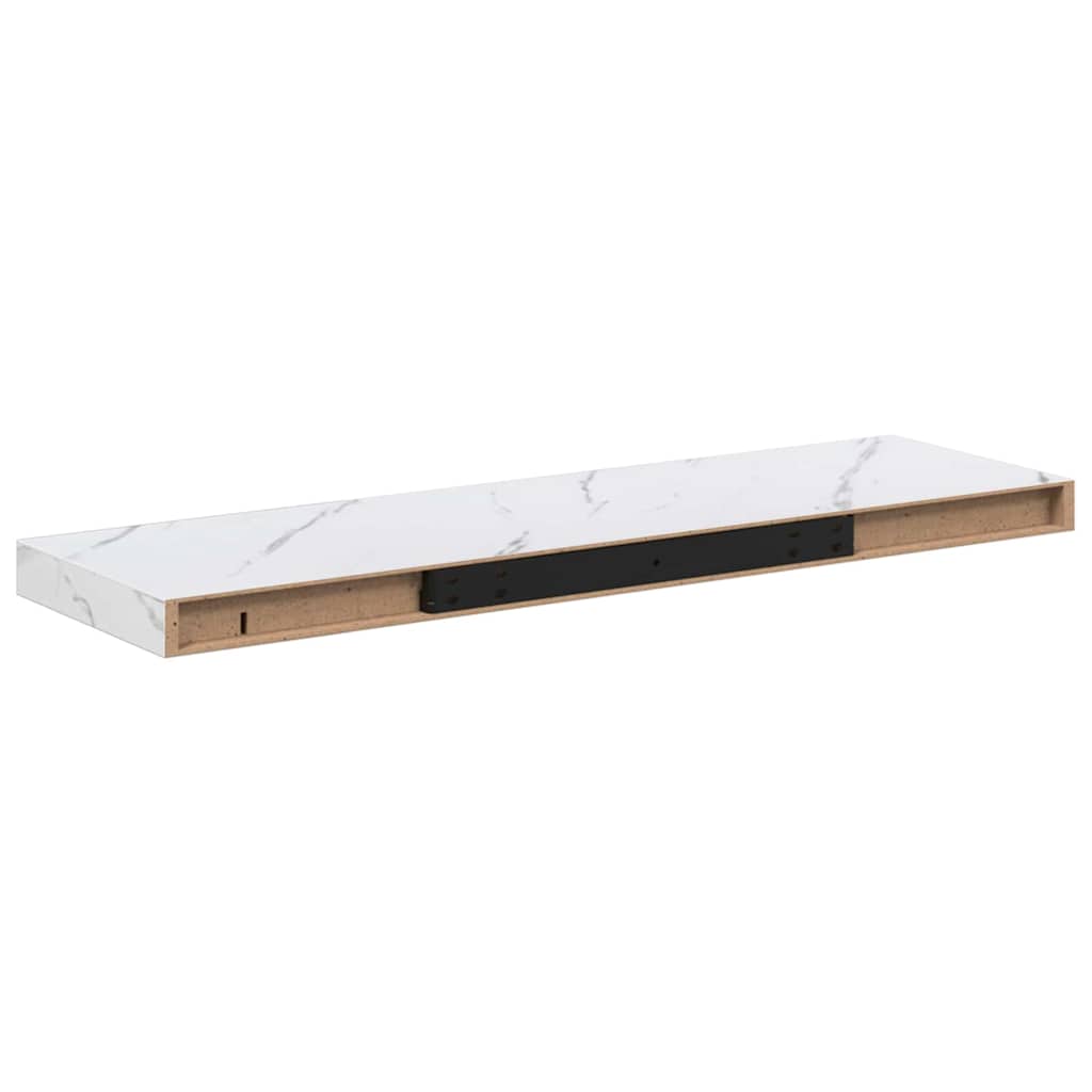 Wall Shelf 2 pcs White Marble 90 x 23,5 x 3,8 cm